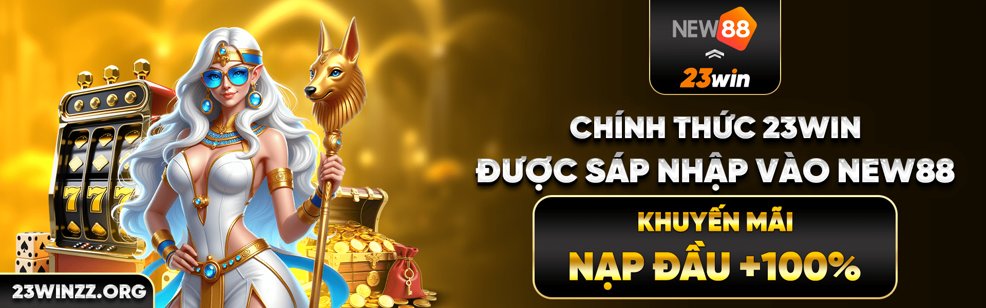 banner khuyến mãi 100% tại 23win